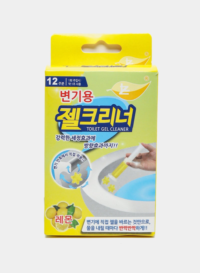 Fresh Toilet Gel - Original with Refreshing Flower Seal, Eliminates Limescale Build-Up and Stains, Air Freshener Effect Lemon - Image 1