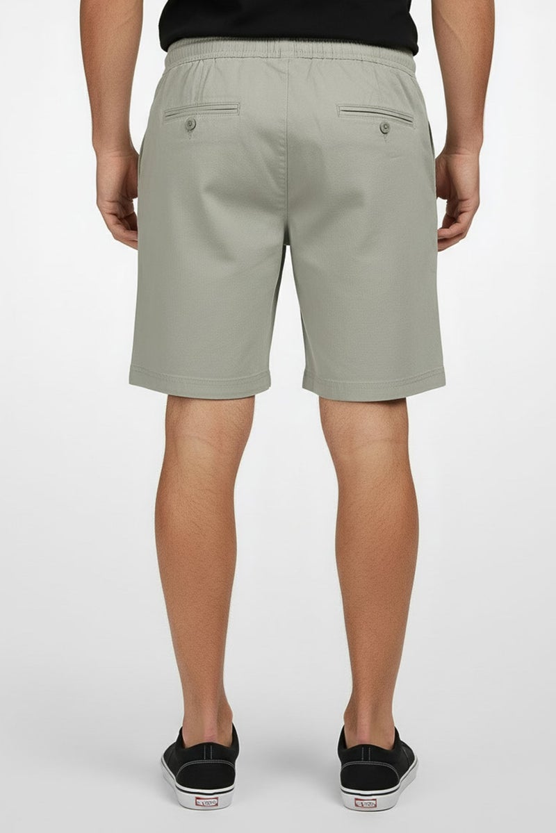 Threadbare Men Plain Basic Shorts, Sage Green - Image 4