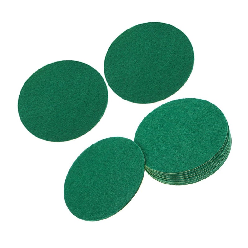 12 Pack Green Felt Adhesive Pads 94mm Air Hockey Pusher Replacement Set for Game Room - Image 2