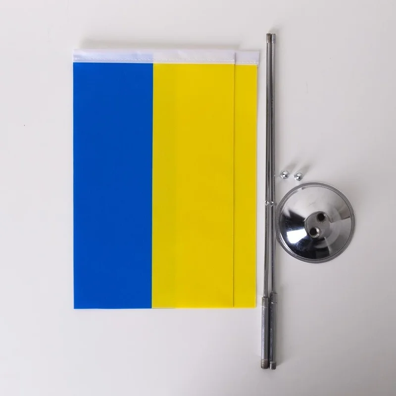 زد سي بايراك Zc Flag Ukraine 2 Piece Table Flag Satin Fabric Digital Printing 15x22,5 cm