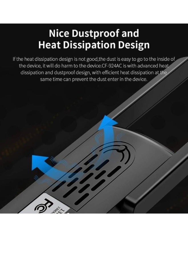 كومفاست محول واي فاي USB 3.0 ثنائي النطاق 1300Mbps ‎2.4G/5GHz مع هوائيات مزدوجة – كرت شبكة لاسلكي RTL8812BU للكمبيوتر واللابتوب - Image 5