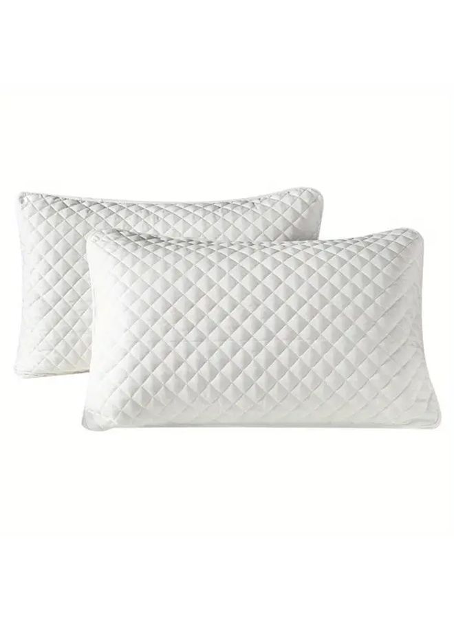 White Pillowcases 2 Pack Semi Enclosure Easy Install Clean Light Beige Soft - Image 5