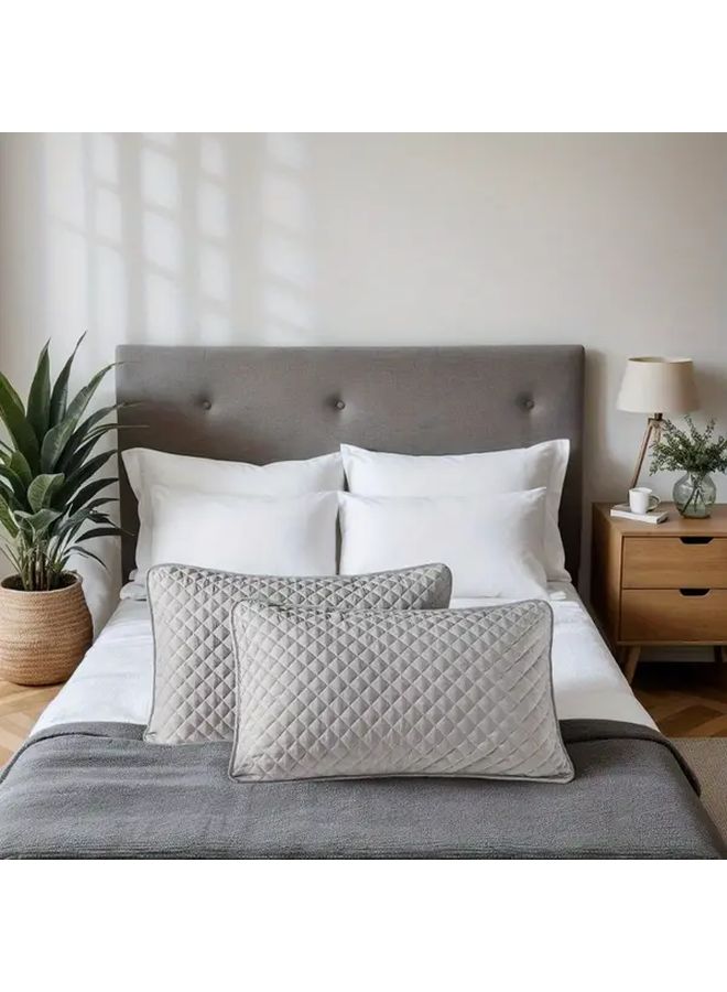 White Pillowcases 2 Pack Semi Enclosure Easy Install Clean Light Beige Soft - Image 1