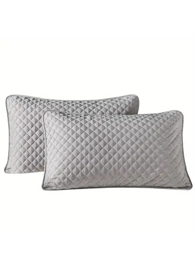 White Pillowcases 2 Pack Semi Enclosure Easy Install Clean Light Beige Soft - Image 2