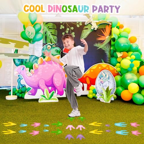 KFPPLXQ 90 Pcs Dinosaur Footprints for Floor Colorful Dinosaur Decor Realistic Dino Footprints Wall Decals for Kids Classroom Jurassic Birthday Decoration School Playroom Baby Nursery Bedroom Home - Image 3