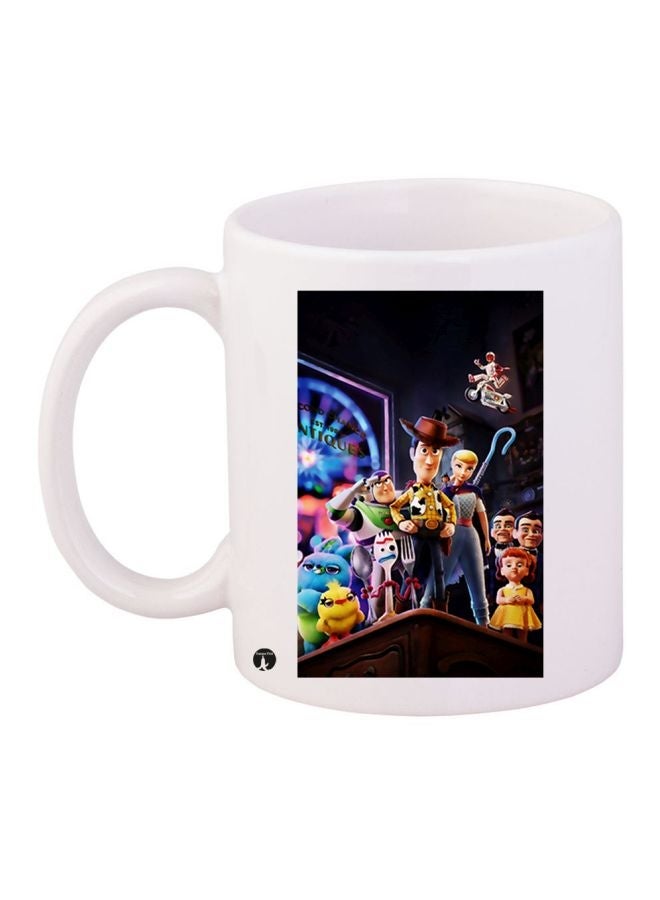 Cartoon Printed Coffee Mug White/Blue/Black 11ounce