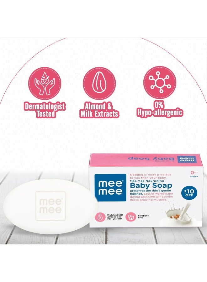Mee Mee Moisturising Baby Lotion with Fruit Extracts, 500ml and Nourishing Baby Soap with Almond and Milk Extracts, 75g - Image 3