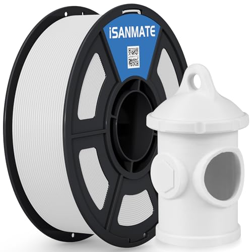 iSANMATE ASA White 3D Printer Filament, UV & Weather Resistant White ASA Filament 1.75MM for Bambu Lab 3D Printers,AMS,AMSLite, 1kg Spool (2.2lbs) - Image 1