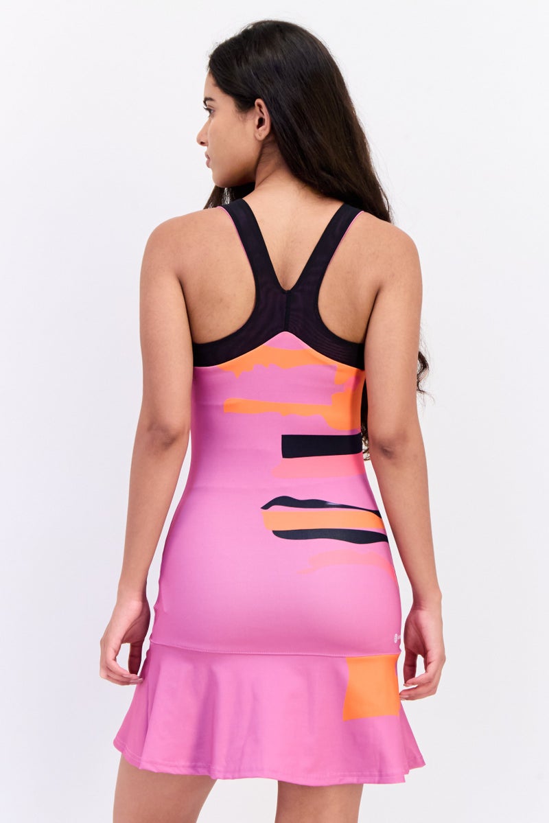 Adidas فستان رياضي خارجي للنساء من أديداس × ثيبي ماغوغو مع شورتات دراجة، بنفسجي - Image 3