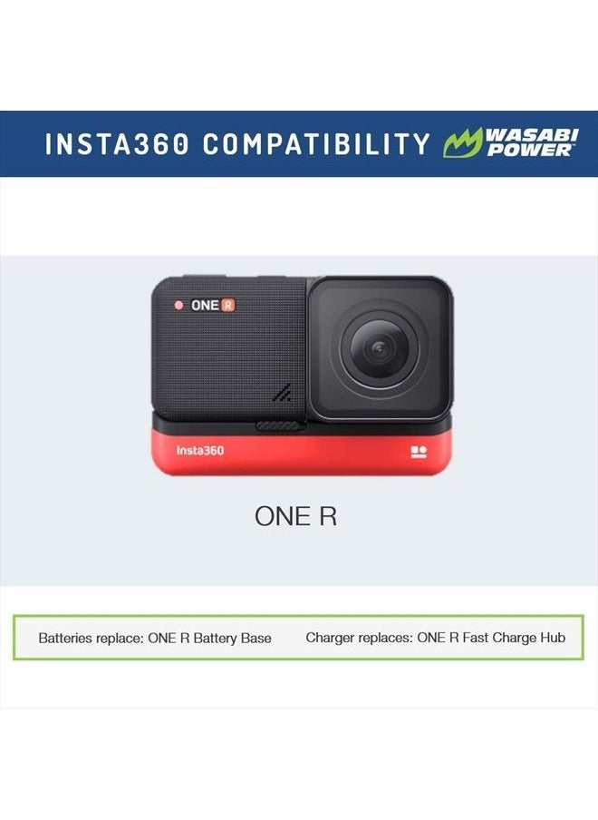 Insta360 ONE R Battery (2-Pack) and Dual USB Charger Base Bundle Compatible with Insta360 ONE R Camera