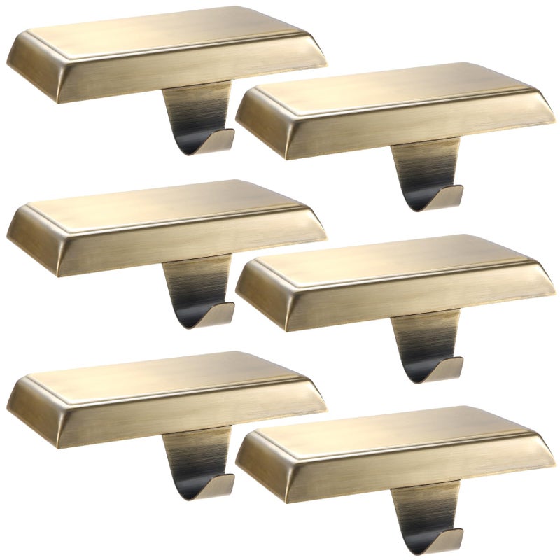 Sunshane Christmas Stocking Holders Mantel Stocking Hanger Hooks Fireplace Mantle Metal Hang Bases For Xmas Party Decorations (Bronze  6) - Image 1