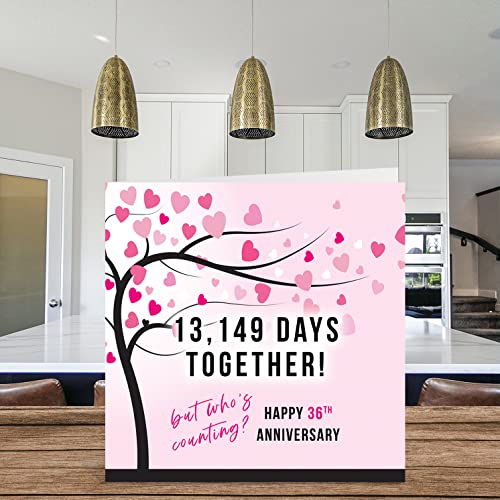 Stuff4 Funny 36th Anniversary Card for Wife or Husband - 13149 Days Together - I Love You Gifts, Happy 36th Wedding Anniversary Cards for Partner, 5.7 Inch Greeting Cards for Thirty-Sixth Anniversaries - Image 3