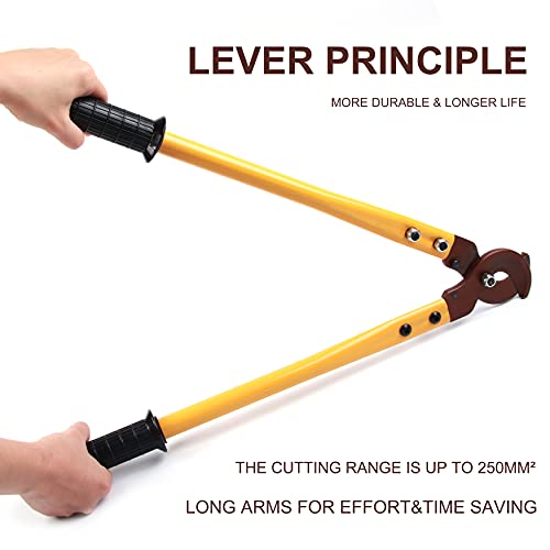 Flytuo LK-250 Heavy Duty Cable Cutters, Multifunctional Labor-saving Long Arm Wire Cutter Pliers, Electrical Heavy Duty Cable Cutters for Cutting Copper and Aluminum Cable Up to 250mm² - Image 4