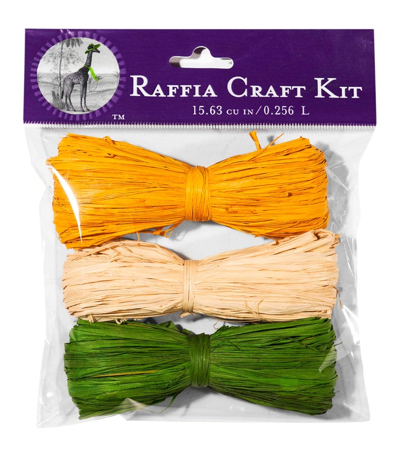 SuperMoss 40512 Raffia Craft Kit Spring Breeze Golden Natural Basil 16 cu in 3 Pack