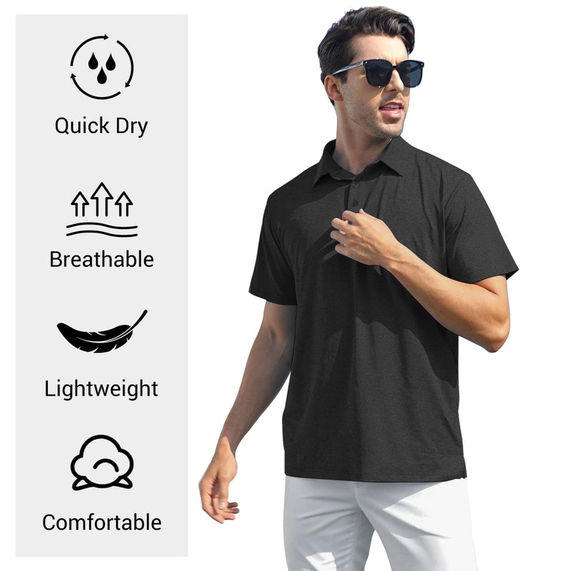 MLYENX 5 Pack Mens Polo Shirts Short Sleeve Quick Dry Moisture Wicking Casual Golf T Shirts for Men - Image 4