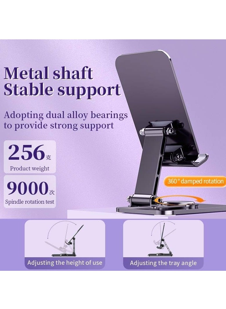 TYCOM Cell Phone Stand, Adjustable Phone Holder for Desk, Foldable Desktop Tablet Stand Holder, Double Adjustable Mobile Stand Phone Tablet Holder (Q10)  - Image 4