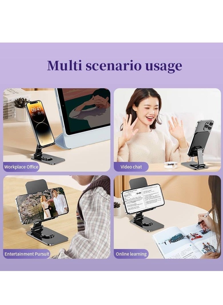 TYCOM Cell Phone Stand, Adjustable Phone Holder for Desk, Foldable Desktop Tablet Stand Holder, Double Adjustable Mobile Stand Phone Tablet Holder (Q10)  - Image 2