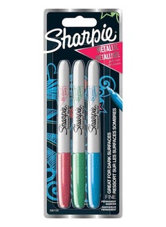 Sharpie Sharpie Metallic Permanent Markers [x3 colors] ruby saphhrire emerald  - Image 1