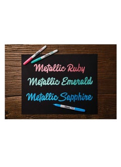 Sharpie Sharpie Metallic Permanent Markers [x3 colors] ruby saphhrire emerald  - Image 2