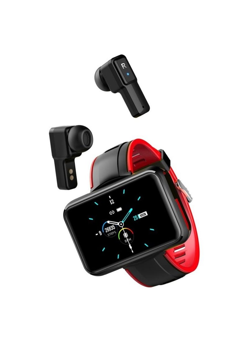 T91 2 in 1 Smart Watch with TWS Wireless Bluetooth Earbuds