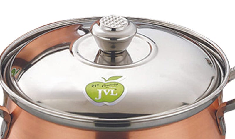 JVL Stainless Steel Full Copper PotHandi with Lid Handle Set 850 1300 2200 ml 3Piece Full Copper Handi Set for Cooking Handi for Cooking and Serving JVLAPFC1 - Image 5