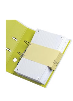 Terabyte Bristol Card Punched Dividers (Pack of 100) - 23x12.5x6.5 cm, 240gsm Paper, 2-Hole Punched, Horizontal, Organise A4 Documents -  YELLOW Colour  - Image 2