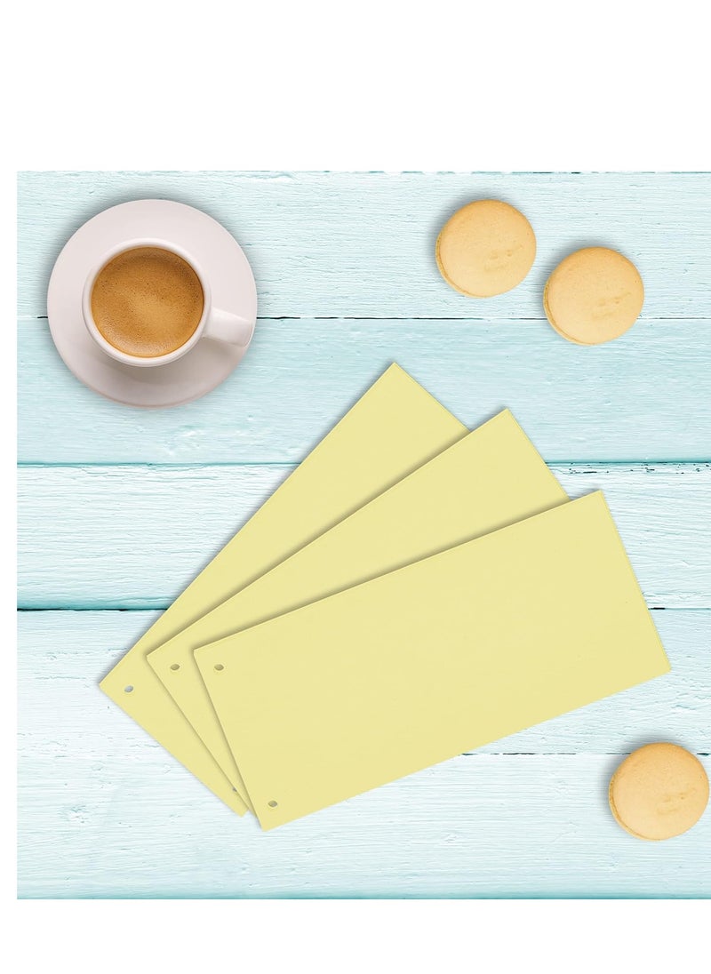 Terabyte Bristol Card Punched Dividers (Pack of 100) - 23x12.5x6.5 cm, 240gsm Paper, 2-Hole Punched, Horizontal, Organise A4 Documents -  YELLOW Colour  - Image 3