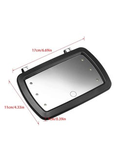 Y&D Car Sun Visor Mirror Makeup Sun-shading Cosmetic Vanity Automobile Make Up with Touch Screen Black Auto Supplies 6 LED Lights  - Image 4