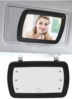 Y&D Car Sun Visor Mirror Makeup Sun-shading Cosmetic Vanity Automobile Make Up with Touch Screen Black Auto Supplies 6 LED Lights  - Image 2