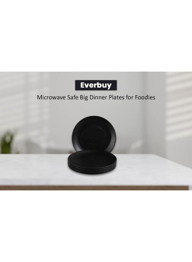 Everbuy Royal Black Matt Finish Melamine Dinner Plates- 11 Inch (Set of 12) - Image 3