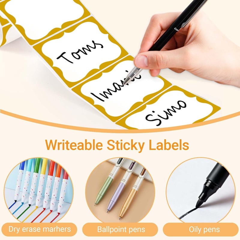 labelon Gold Name Tags,2"x 3" Name Tag Stickers roll with Gold Border 200 Pcs Adhesive Name Tags Sticker Name Badges Labels for School, Office, Home, Party, Conferences, New Year - Image 4