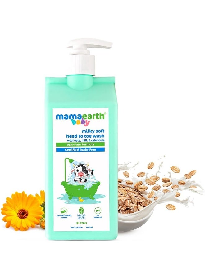 Mamaearth Milky Soft Head To Toe Wash With Oats, Milk, And Calendula For Babies - Image 3