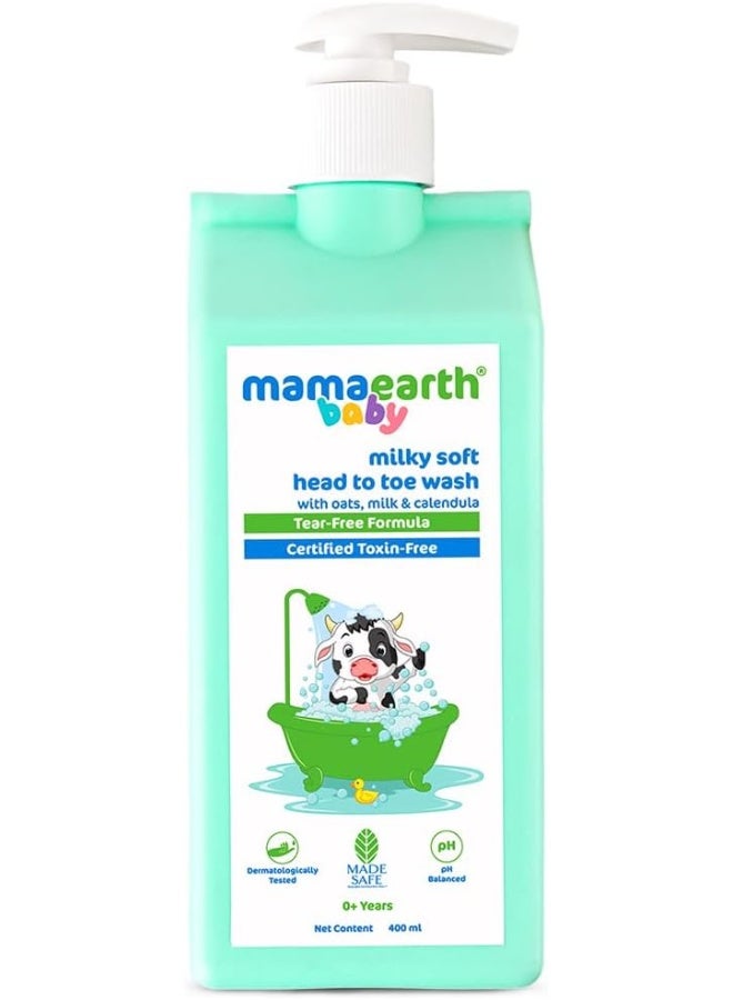 Mamaearth Milky Soft Head To Toe Wash With Oats, Milk, And Calendula For Babies - Image 1