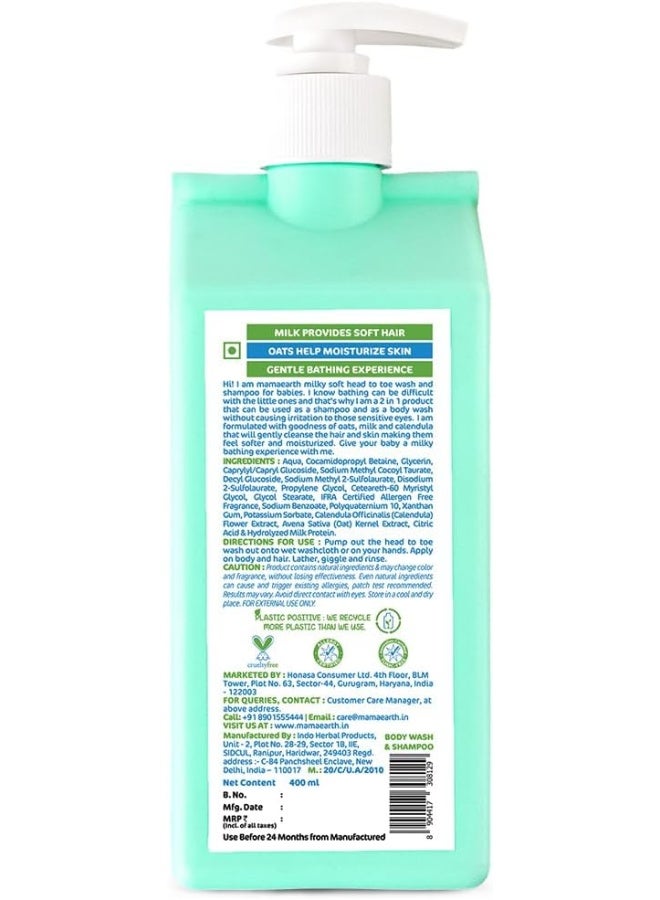 Mamaearth Milky Soft Head To Toe Wash With Oats, Milk, And Calendula For Babies - Image 2