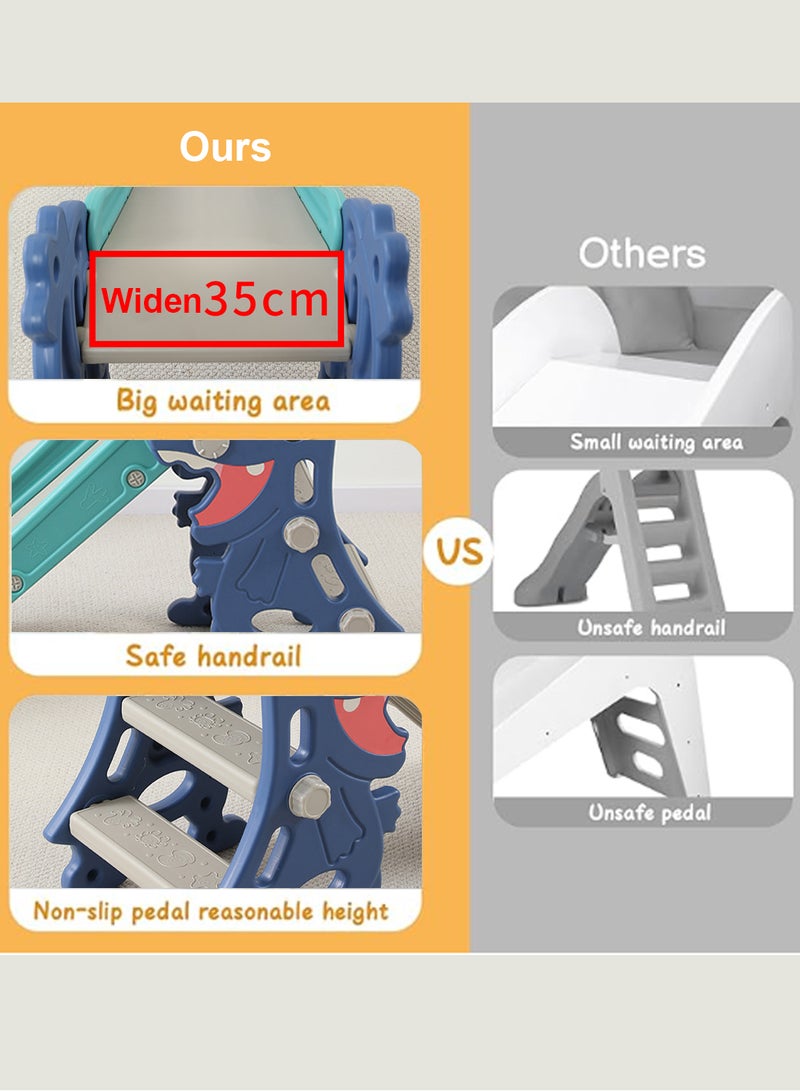 MaBaby Children's Freestanding Slide Indoor Household Small Kids Slide for Toddlers Folding Indoor Freestanding Slide Easy Assemble Children Climber Playset Toy Climber Freestanding Toddler Slide Basketball - Image 3