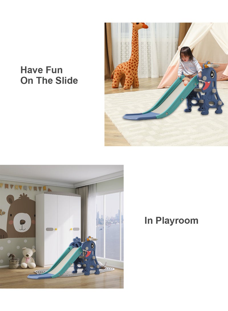 MaBaby Children's Freestanding Slide Indoor Household Small Kids Slide for Toddlers Folding Indoor Freestanding Slide Easy Assemble Children Climber Playset Toy Climber Freestanding Toddler Slide Basketball - Image 2