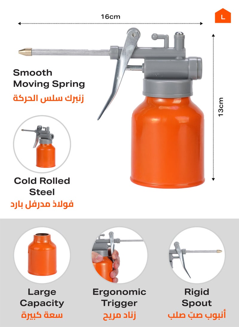لوازم زجاجة زيت بلون برتقالي | علبة آمنة من الستيل المجلفن لاختراق الزيت مع طرف بخاخ زيت معدني بلون برتقالي| خزان زيت روبوت مع مقبض - Image 2
