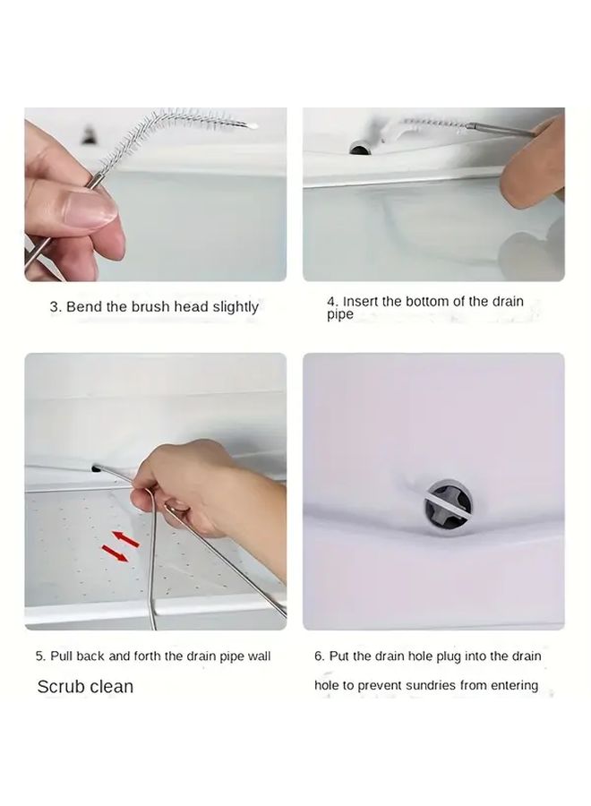 39.39 Inch Fridge Air Conditioner Drain Hole Cleaning Brush White Slim Brush Head Unclog Drain Holes Remove Water Dirt Household Appliance Cleaning Must Have - Image 4
