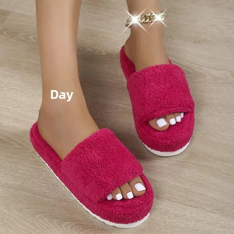 foreign trade plus size towel slippers 2022 autumn and winter New and fashion outerwear thick bottom furry slippers - Image 5