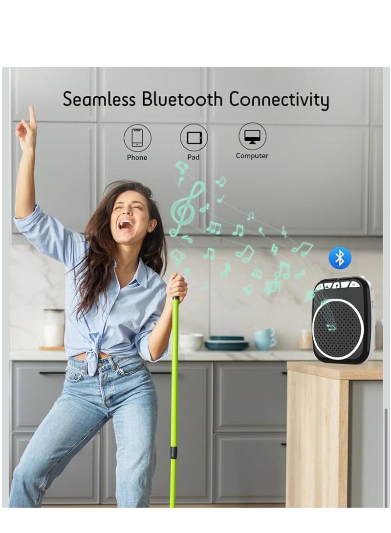 Voice Amplifier 10W Speaker with Microphone Headset Protable Rechargeable PA System Support Bluetooth TF U Disk Playback for Teacher, Speech, Training, Meeting, Tour Guide, Classroom - Image 5