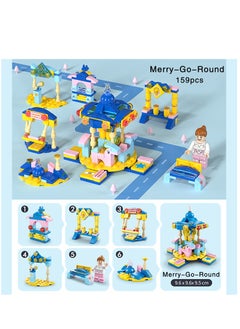 Y&D 159-Piece Mini Merry-Go-Round 6-in-1 Building Block Toy 