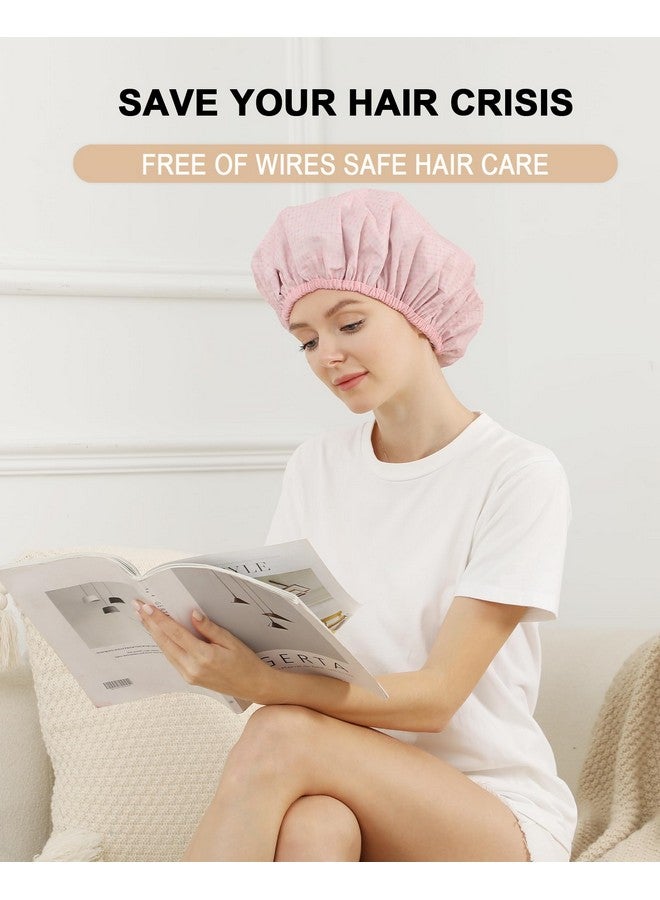 YIZIJIZI غطاء حراري من قطعتين للتكييف العميق مصنوع من رقائق الألمنيوم للاستخدام المنزلي وصالونات التجميل لصبغ الشعر وعلاج الزيت الساخن (وردي) - Image 2