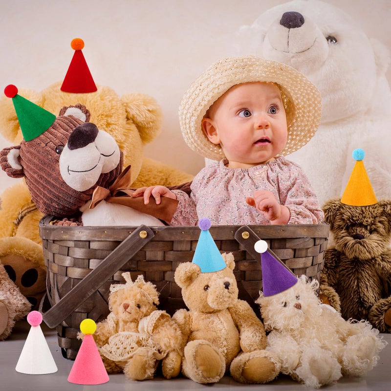 Hxezoc 10 Pcs Mini Birthday Party Hats Multicolor Lovely Cone Hats for Animals Stuffed Pets Birthday Holiday Accessories Decoration Supplies - Image 3