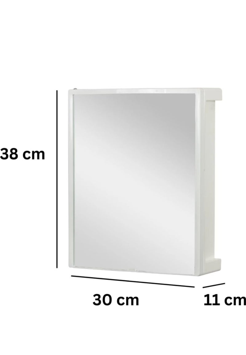 Well Set New Rich Look Bathroom Cabinet with Mirror White | Storage Organiser | Strong Plastic Bathroom Shelves Wall Mounted | Mirror Cabinet- (Made in India) - Image 5