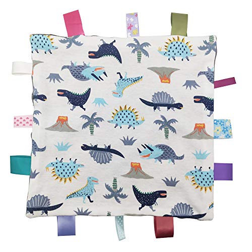 Inchant Baby Boy Tag Security Blanket Grey Small Blanket with Colorful Tags Surprise for Newborns Toddlers - Image 2