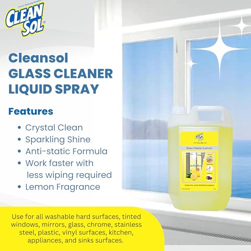 Cleansol Glass Cleaner Spray – Lemon Fragrance | Streak-Free, Non-Toxic, Ammonia-Free, Eco-Friendly Multi-Surface Cleaner for Windows, Mirrors, Car Windshields, Kitchen & Home Cleaning - 5 ltr - Image 4