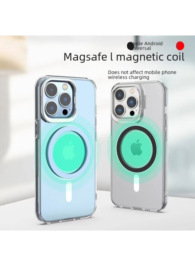 Suitable For Apple Mobile Phone Magsafe Magnetic Wireless Charging Magnetic Ring Patch DIY Magnetic Shell Ring C- Shaped Circle-Specifications:Black ]