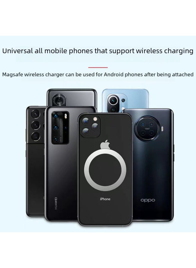 Suitable For Apple Mobile Phone Magsafe Magnetic Wireless Charging Magnetic Ring Patch DIY Magnetic Shell Ring C- Shaped Circle-Specifications:Black ]