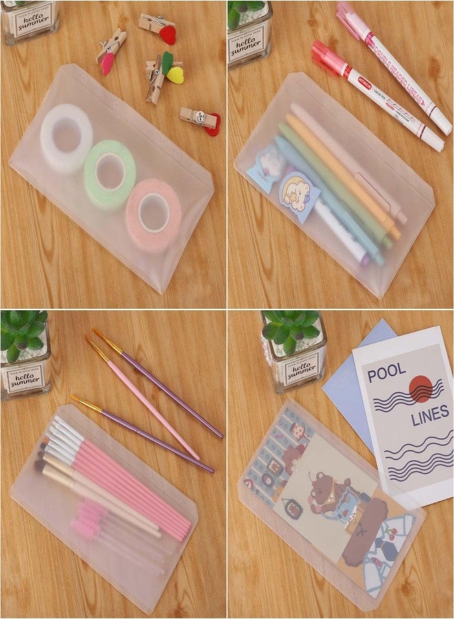 acDesign 24Pcs A6 Binder Pockets with No Zippers,Clear Zipless Budget Envelopes for Cash System,Budget Cash Envelopes for 6-Ring Notebook Binder - Image 5