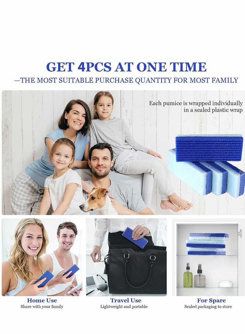 KASTWAVE Pumice Stone for Feet 2 in 1, 4 Pack Foot Scrubber & Callus Remover for Feet Pedicure for Salon Use, Double-sided Design Blue - Image 3